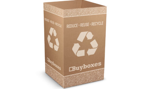 Digitally printed cardboard donation bin